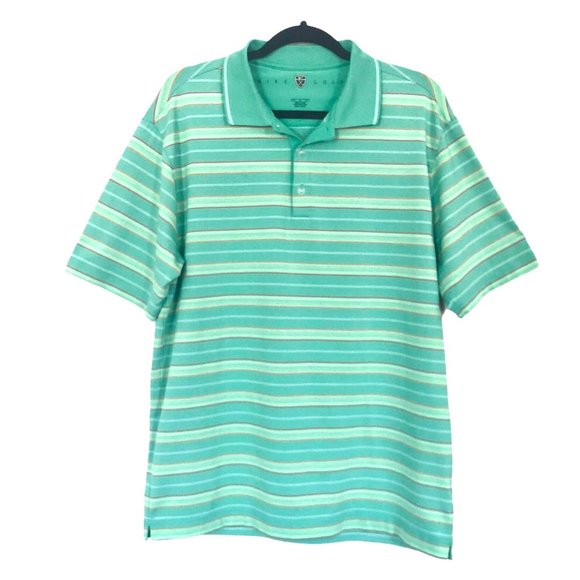 Nike Other - Nike Golf Polo Shirt Green Stripe Fit Dry Size M